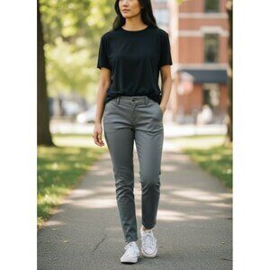 Old Navy Skinny Pants 4P Gray Womens Cotton/Spandex Blend Made In India 25”Insea